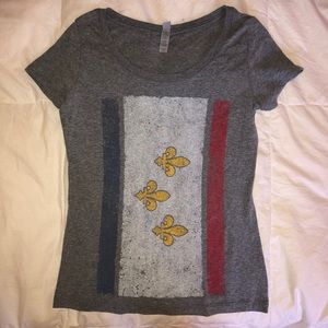 Gray New Orleans flag tshirt